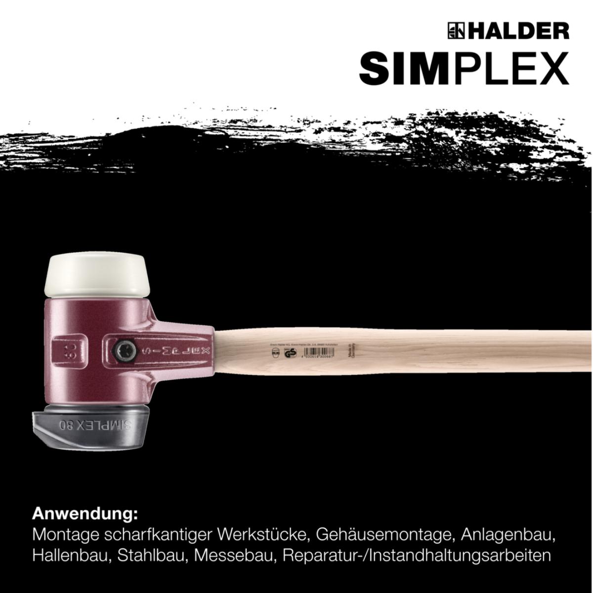 HALDER SIMPLEX - Vorschlaghammer mit TE-Gehäuse und Holzstiel, Gummikomposition mit Standfuss/Nylon