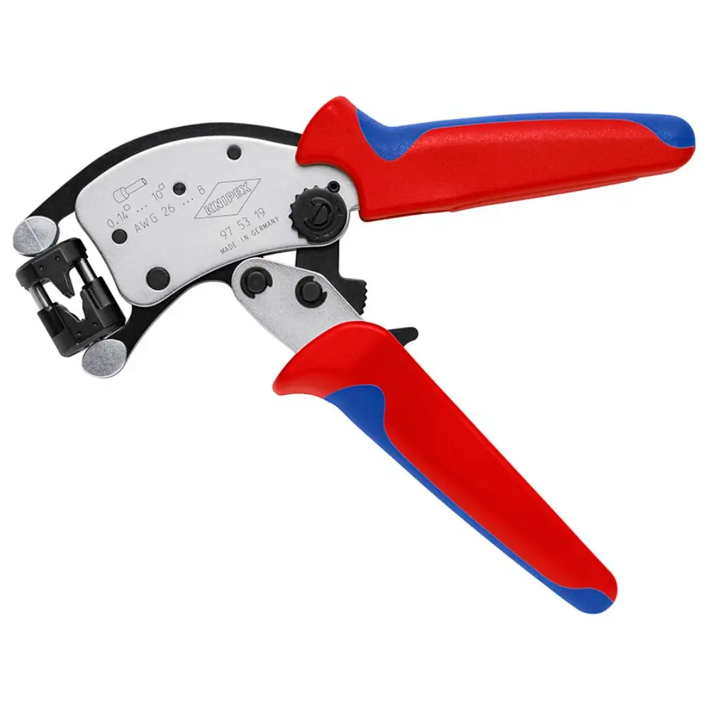KNIPEX Twistor T Selbsteinstellende Crimpzange für Aderendhülsen verchromt 200 mm