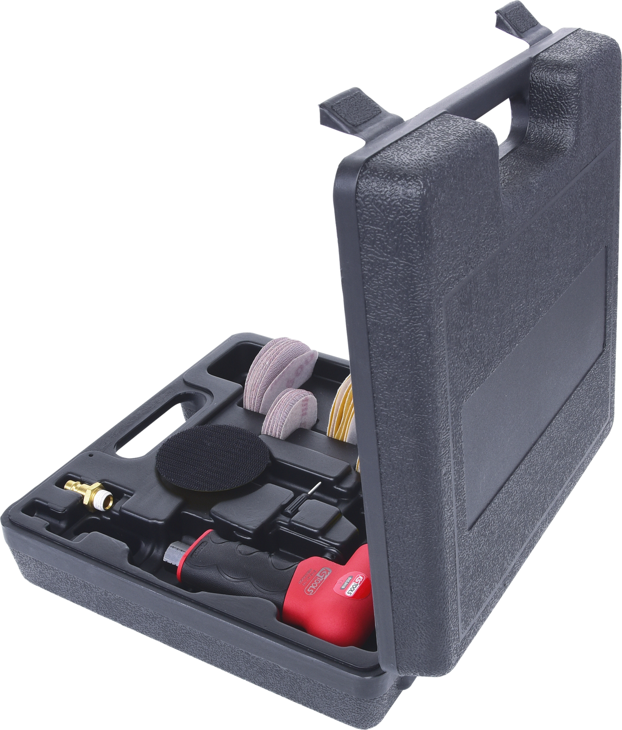 KS Tools Mini-Druckluft-Exzenterschleifer-Satz, 63-tlg