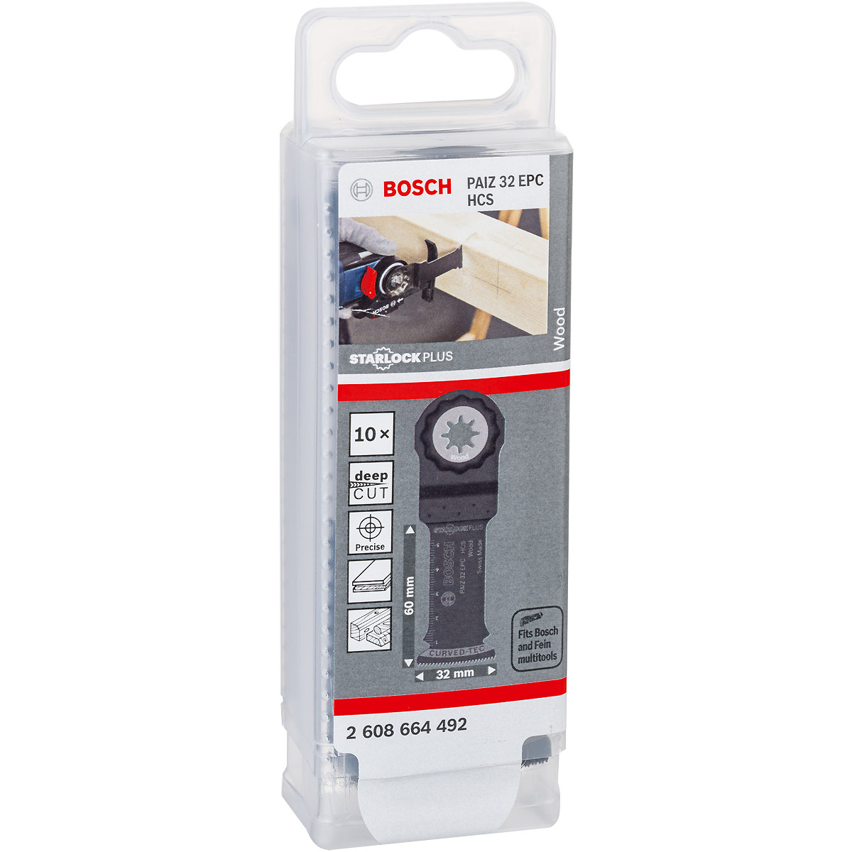 Bosch HCS Tauchsägeblatt PAIZ 32 EPC Wood, 60 x 32 mm, 10er-Pack