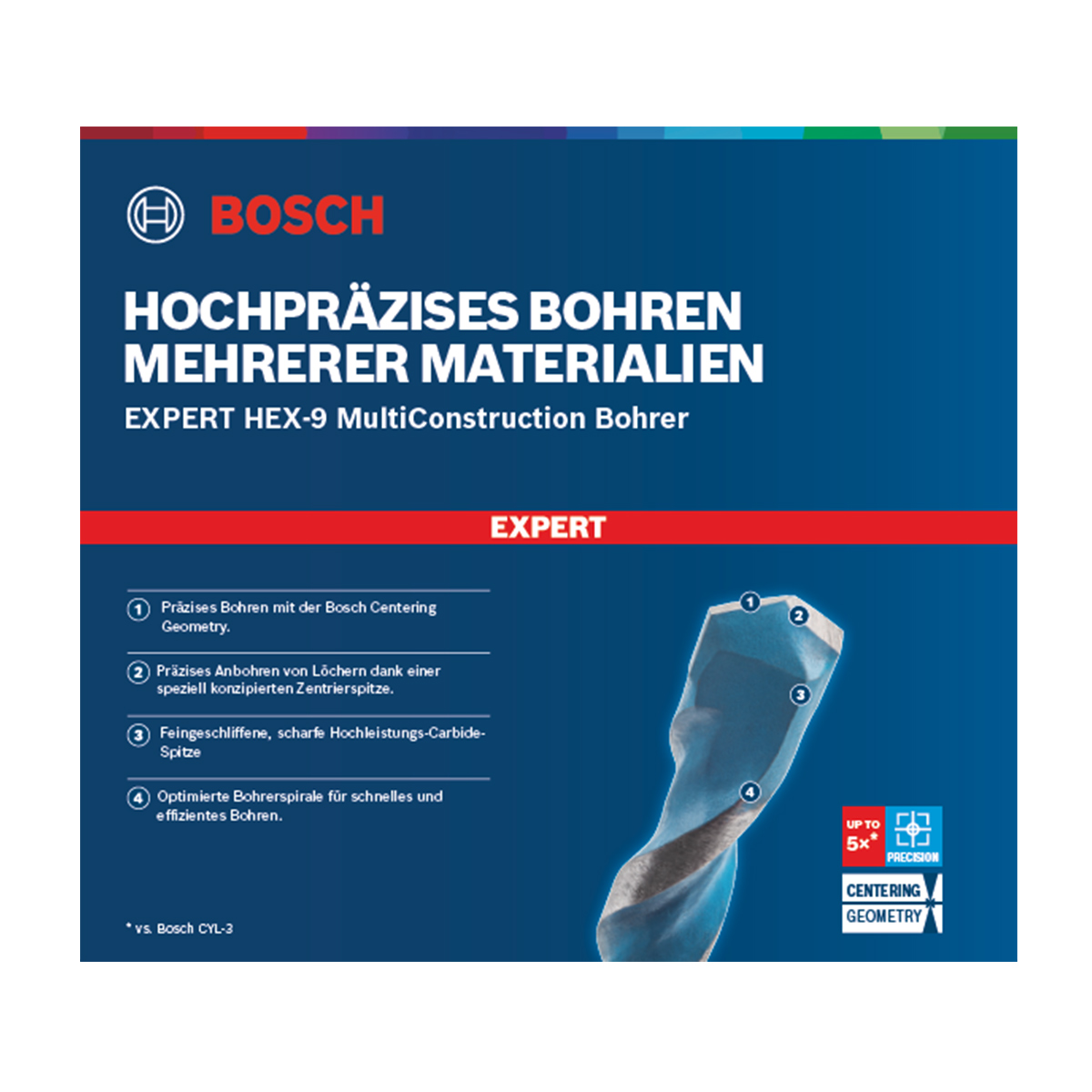 Bosch EXPERT HEX-9 MultiConstruction Bohrer, für Dreh- und Schlagbohrer