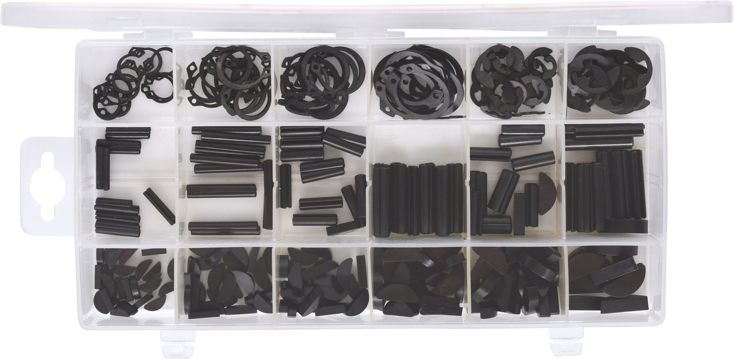 KS Tools Sortiment Spannstift-Seegering-Federkeile-E-Sicherungsring, 295-tlg