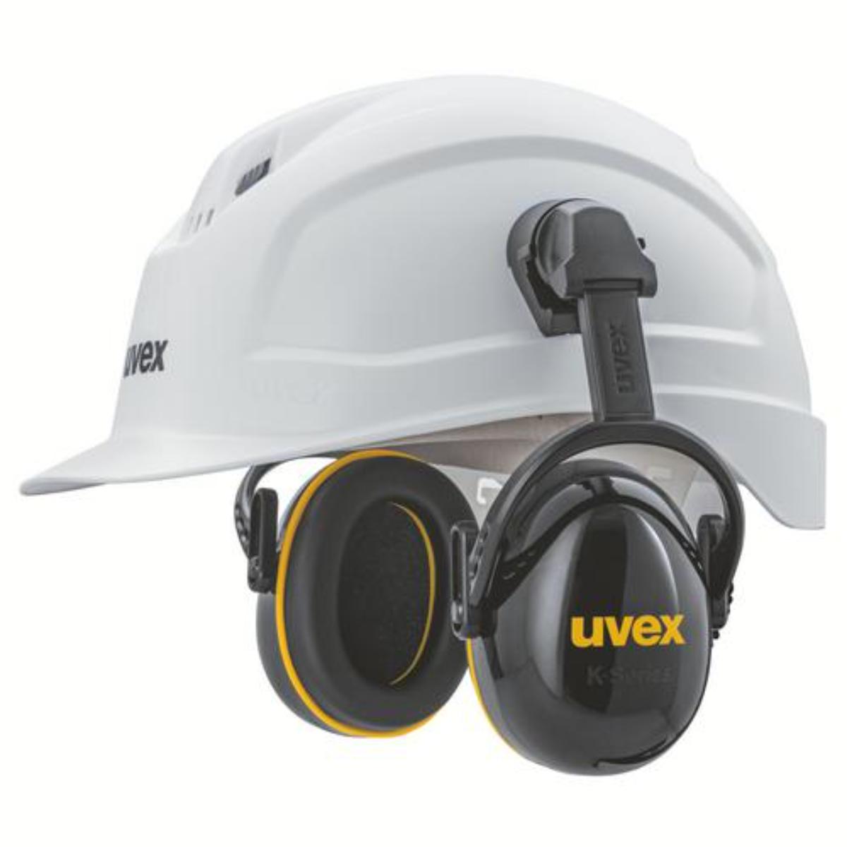 uvex K20H Kapselgehörschutz Helm Gehörschutzkapsel schwarz/ gelb SNR 30 dB