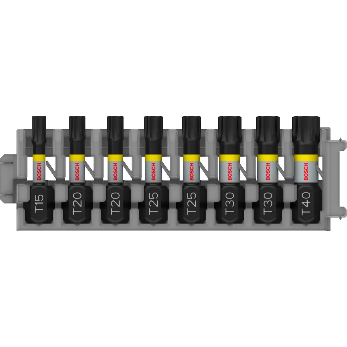 Bosch PRO Schrauberbit-Set Impact Control, 8-teilig, 1 x T15, T40, 2x T20, T25, T30