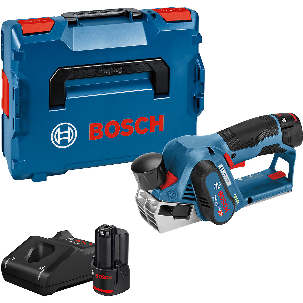 Bosch Akku-Hobel GHO 12V-20, mit 2 x 3.0 Ah Li-Ion Akku, L-BOXX