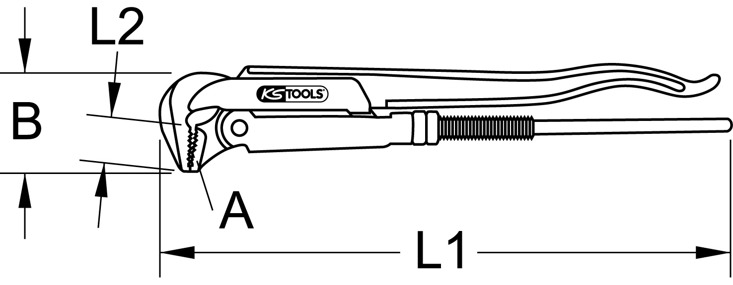 KS Tools Eckrohrzange, 90° 