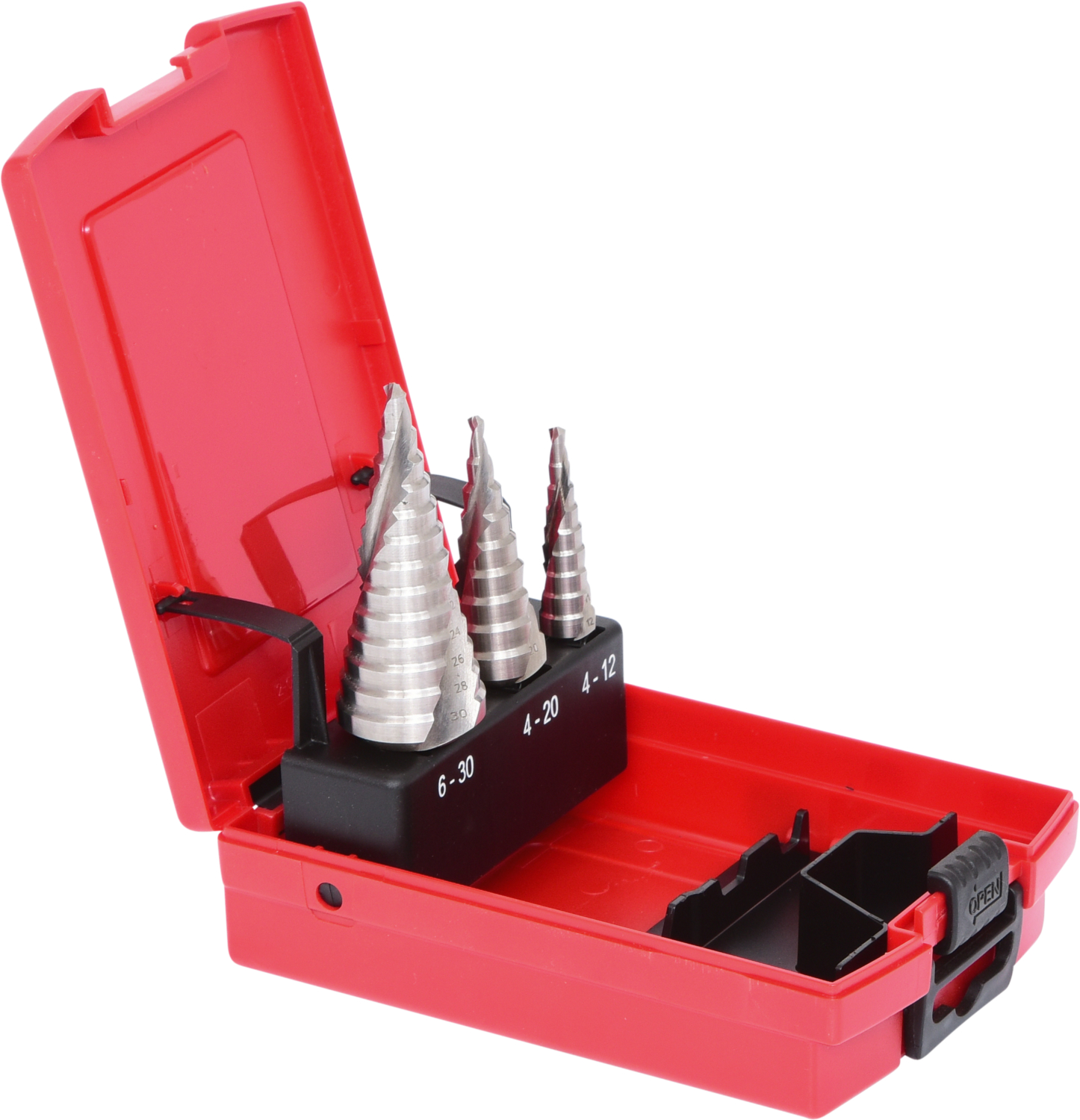 KS Tools HSS Stufenbohrer-Satz, Kunststoffkassette 3-tlg