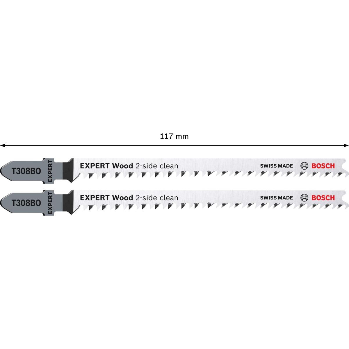 Bosch EXPERT Wood 2-side clean T 308 BO Stichsägeblatt, 2 Stk.
