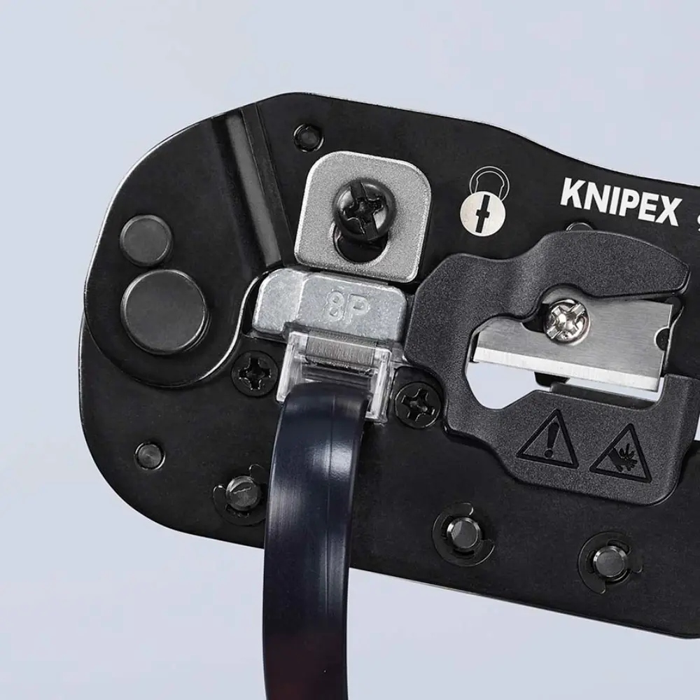 KNIPEX Crimpzange für RJ45-Westernstecker mit Mehrkomponenten-Hüllen brüniert 190 mm