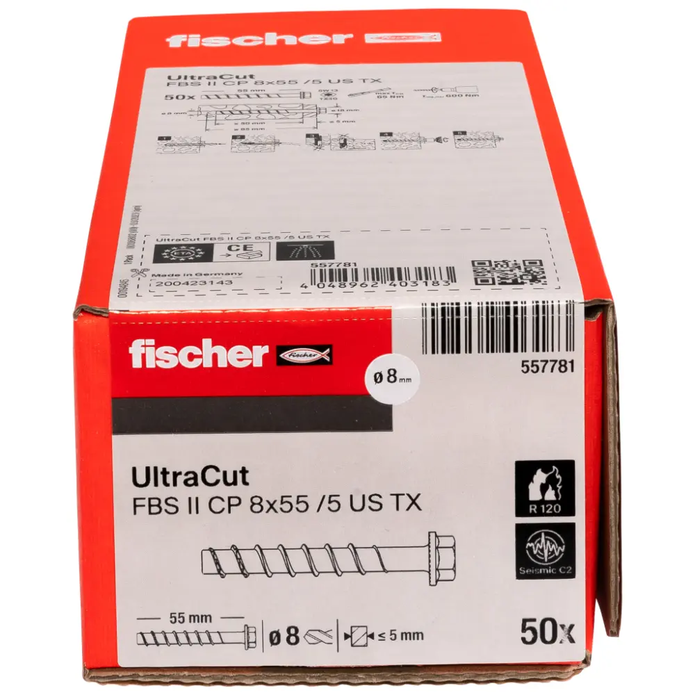 Fischer Betonschraube UltraCut FBS II 8x90 40/25 SK R Senkkopf rostfrei