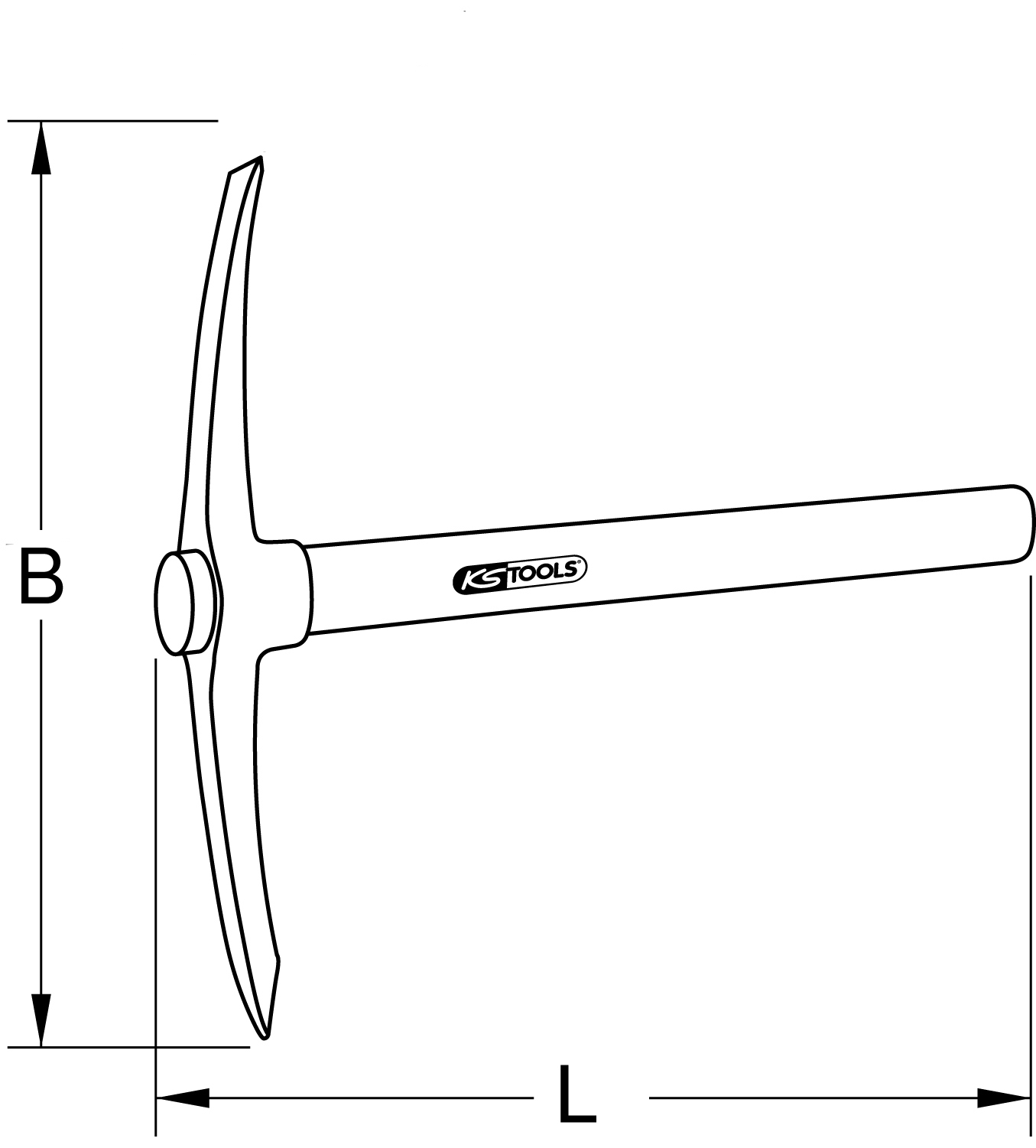 KS Tools BRONZEplus Spitzhacke 650 mm 