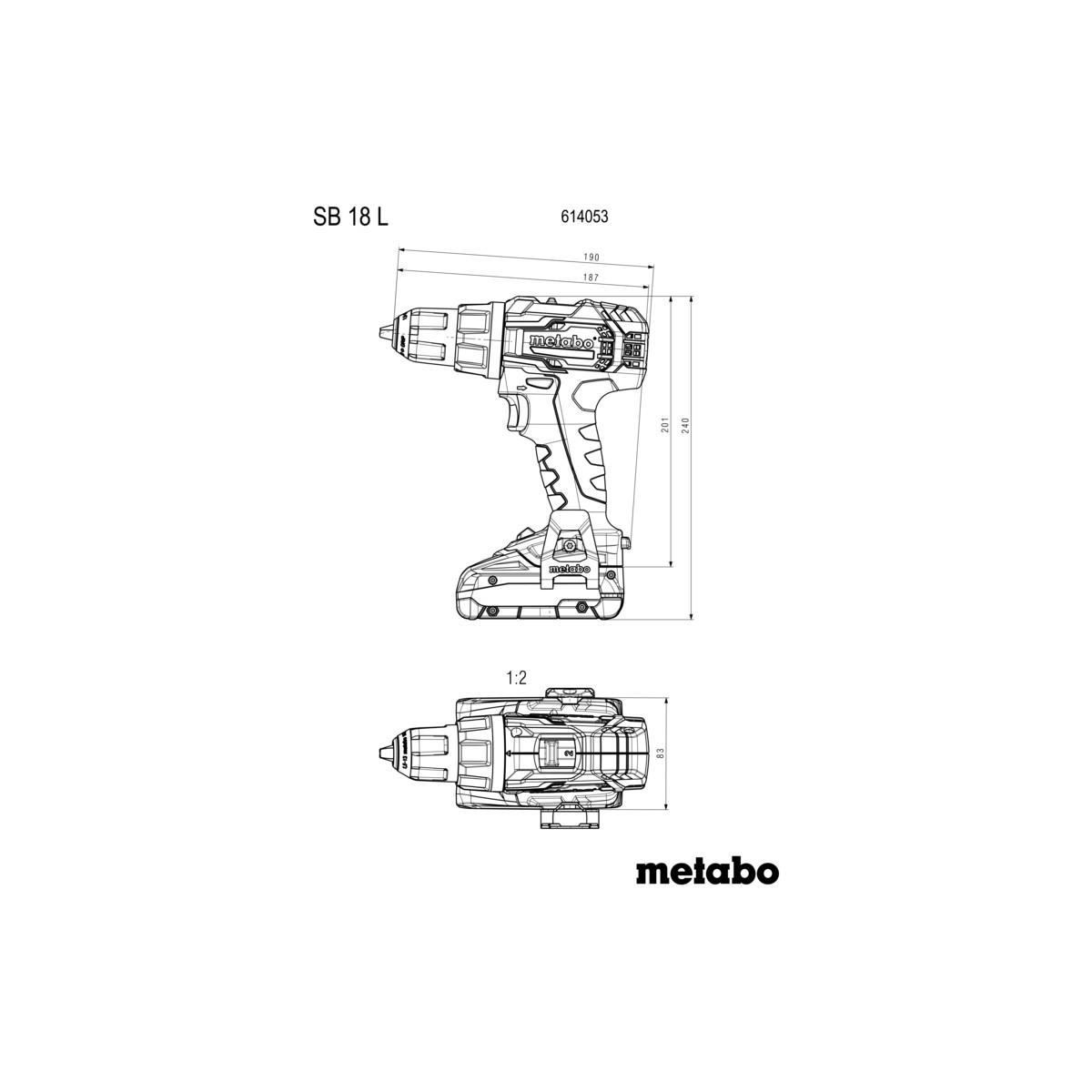 Metabo Akku-Schlagbohrschrauber SB 18 L - 2x 2Ah Li-Power, SC 30, metaBOX 145