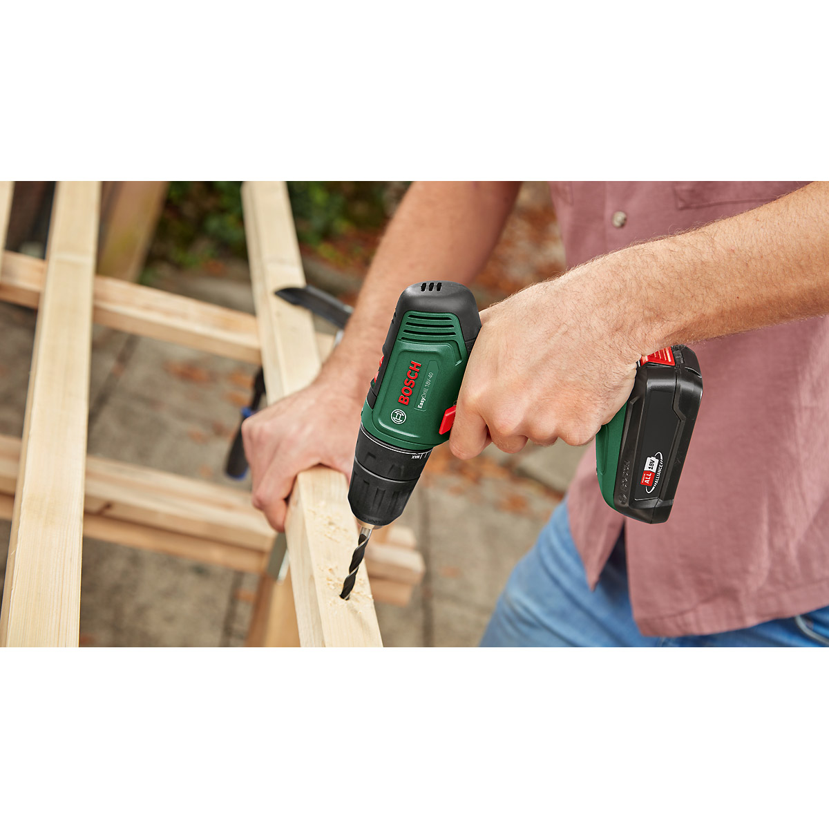 Bosch Akku-Bohrschrauber EasyDrill 18V-40: 2x Akkupack PBA 18V 2.0Ah W-B