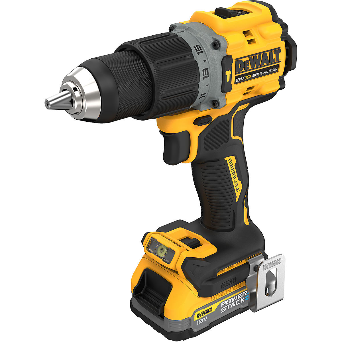 DEWALT 2-Gang-Akku-Schlagbohrschrauber XR 18V + 2 Powerstack Akku + Schnellladegerät