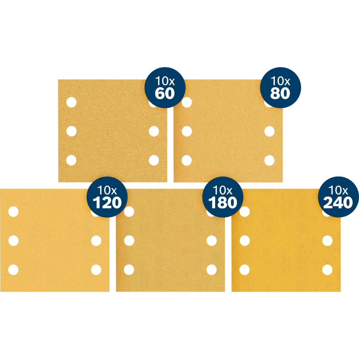 Bosch EXPERT C470 Schleifpapier 115x107mm, 50 teilges Set