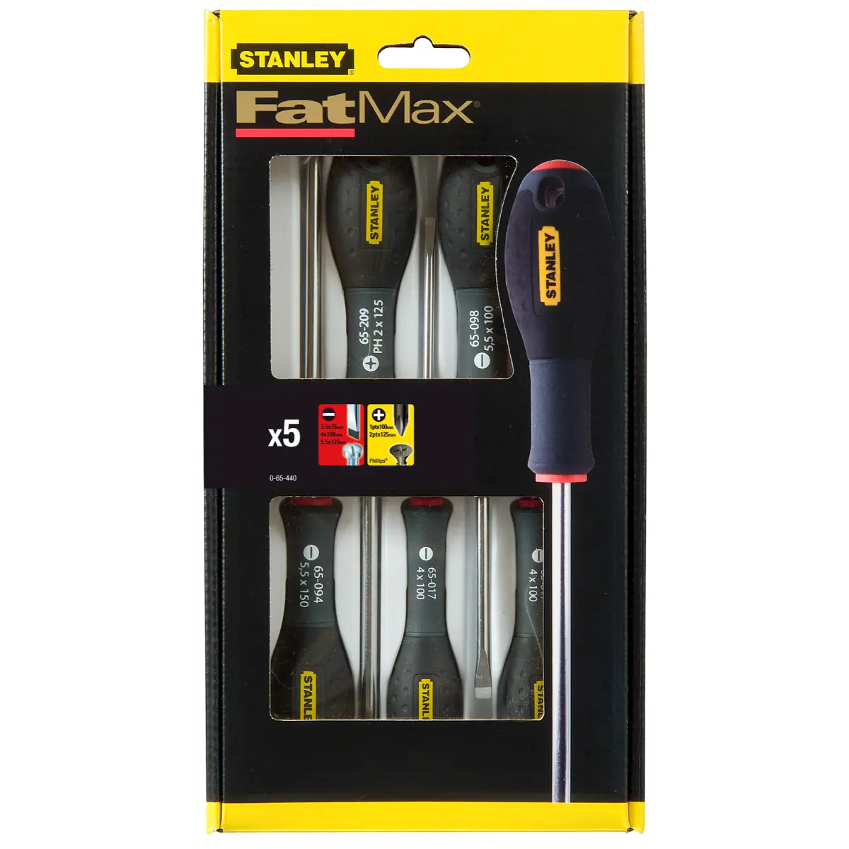 STANLEY FATMAX Schraubendreher-Set 5-teilig Schl. Phillips Qualitätsstahl sandgestrahlt