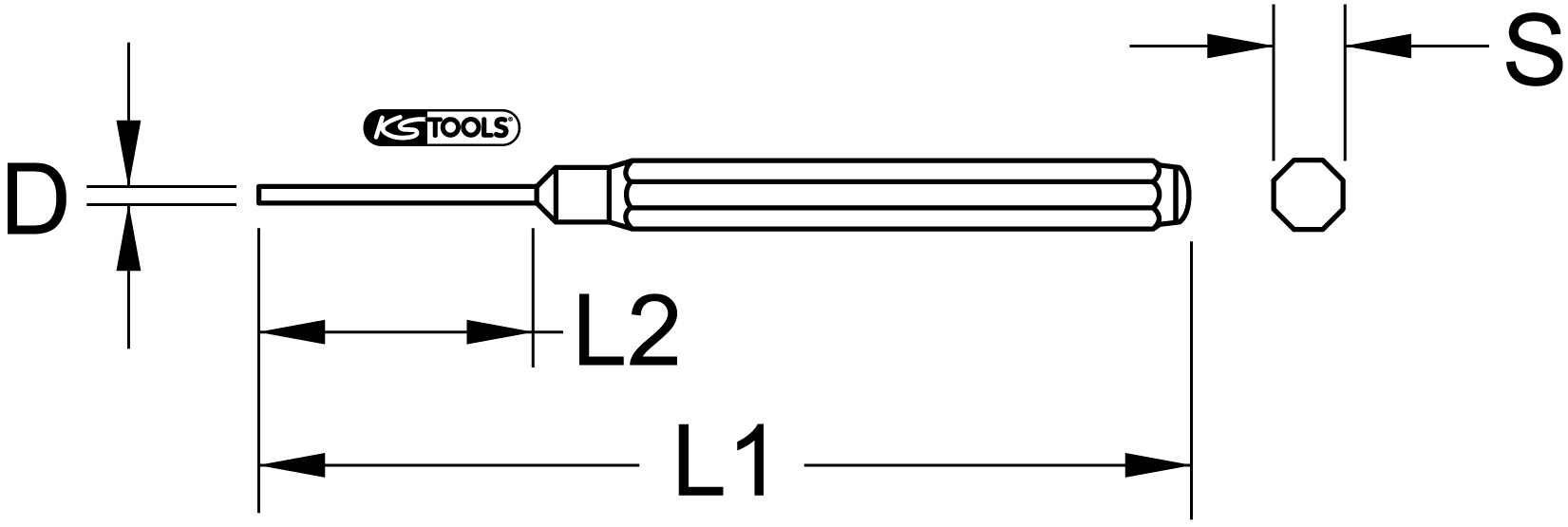 KS Tools Durchtreiber, 8-kant