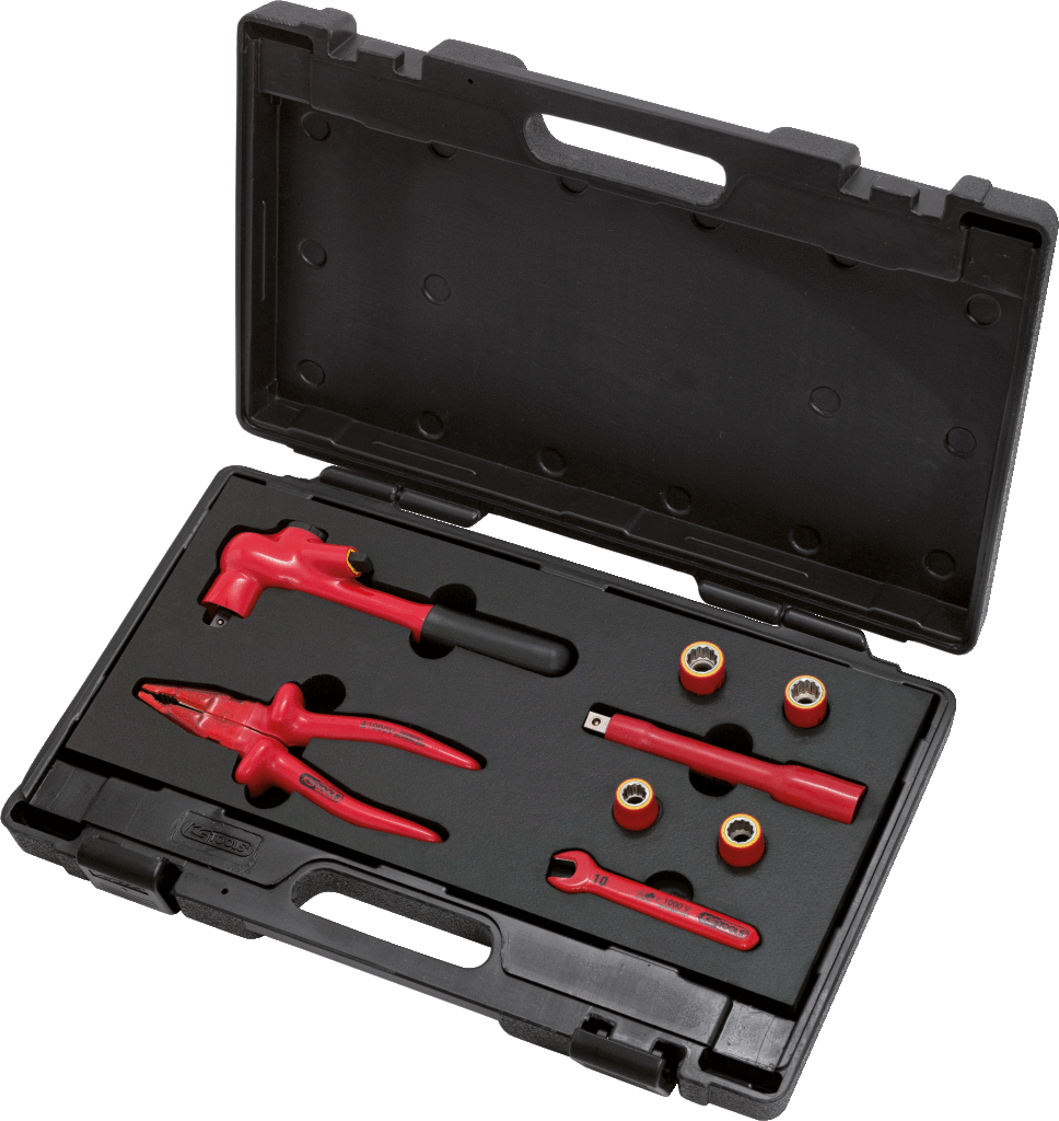KS Tools Werkzeugsatz mit isolierten Werkzeugen für PSA-Elektrofahrzeuge, 8-tlg
