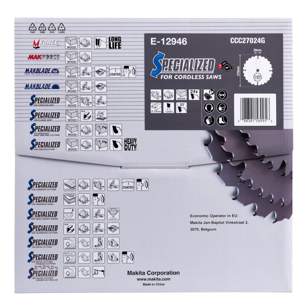 Makita Sägeblatt 270x2,15x30, 24Z EFFICUT - E-12946