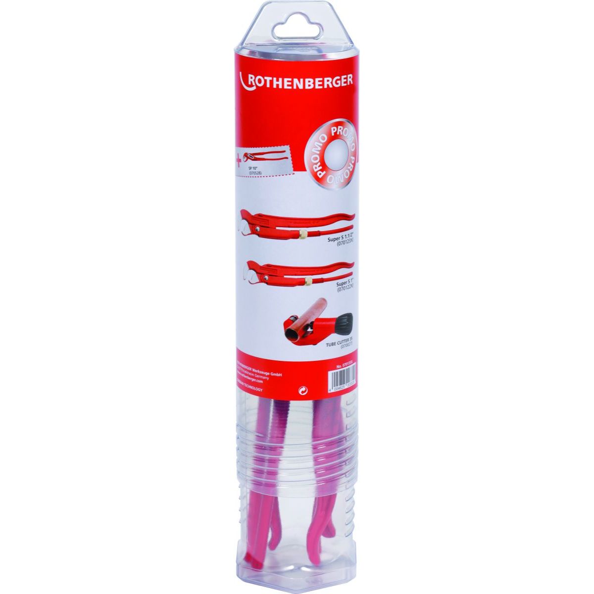 Rothenberger Zangenset: TUBE CUTTER 35, Wasserpumpenzange 10", Eckrohrzange 1"+1.1/2"