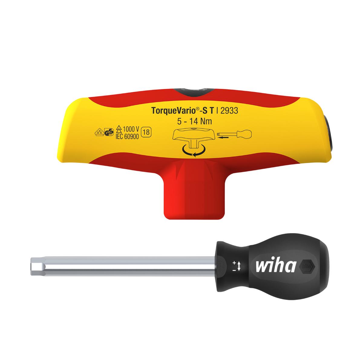 Wiha Drehmoment-Schraubendreher mit Quergriff TorqueVario -S T electric 5-14 Nm variabel einstellbare Drehmomentbegrenzung