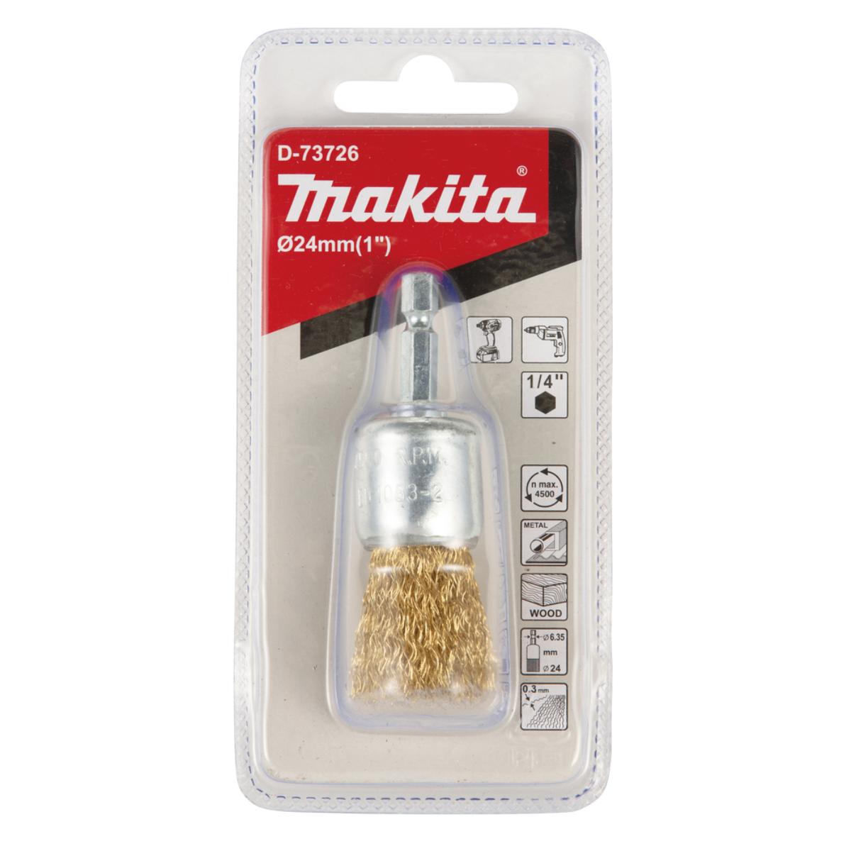 Makita Pinselbürste - gewellt - verzinkt - 1/4 Zoll-Sechskant