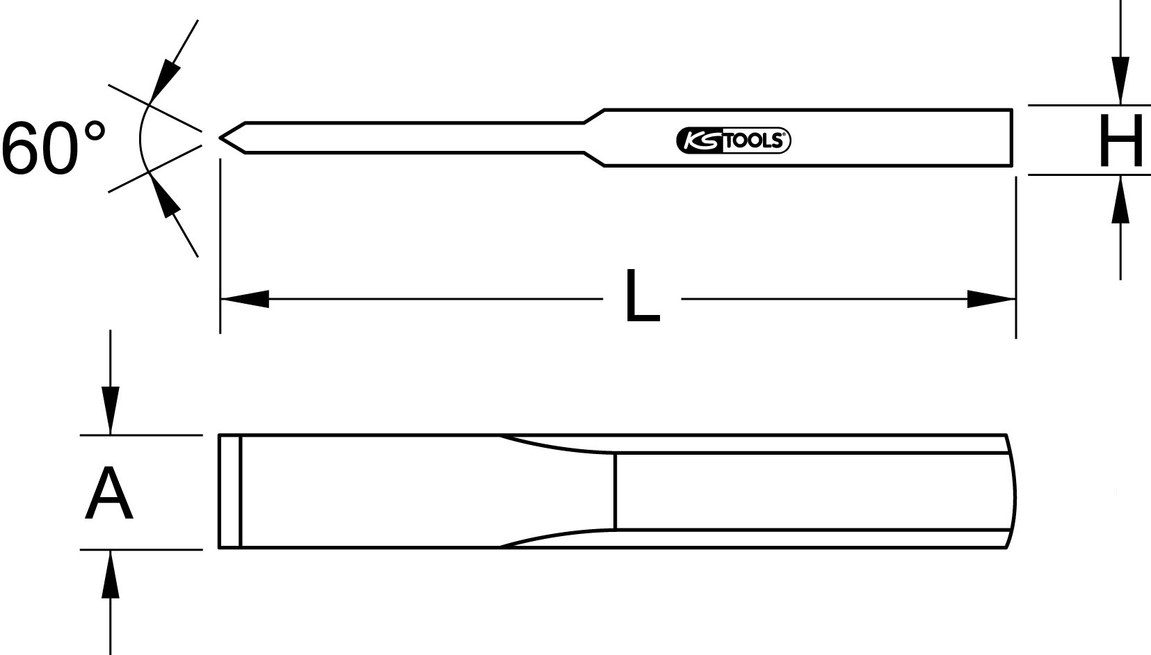 KS Tools BRONZEplus Schlitzmeißel