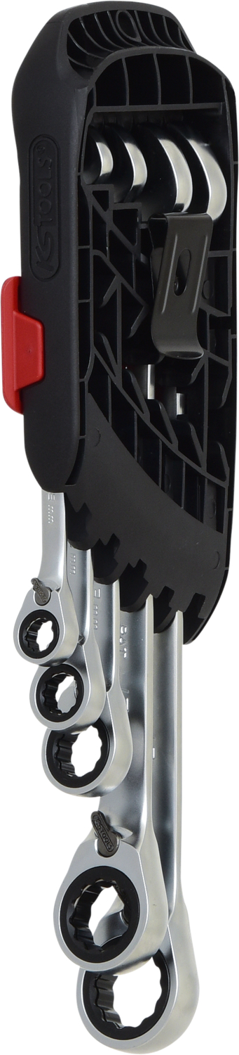 KS Tools GEARplus® RINGSTOP-Ratschenringmaulschlüssel-Satz, abgewinkelt, 5-tlg