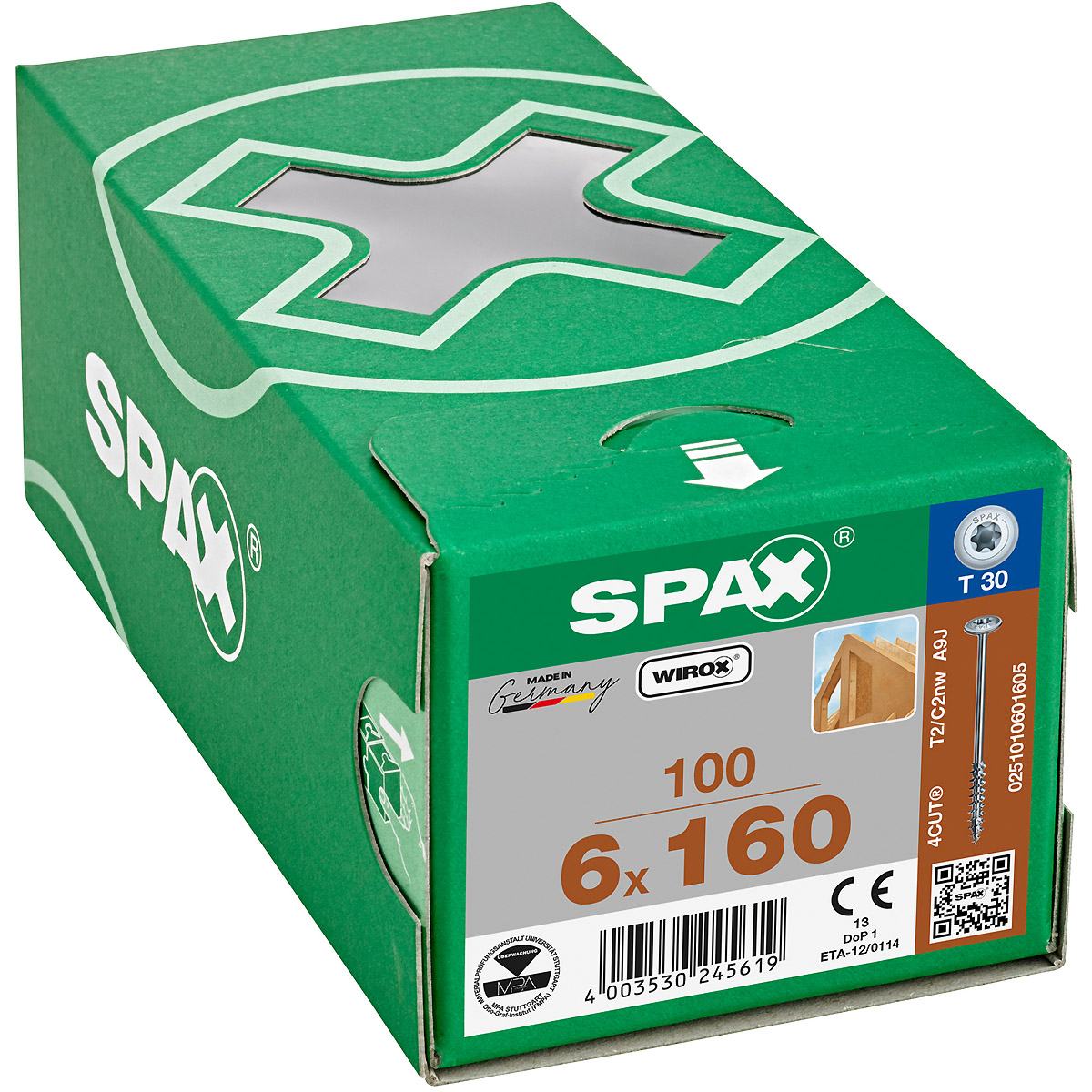 SPAX Tellerkopf T-Star Plus T30 Teilgewinde 4Cut WIROX, 100 Stück