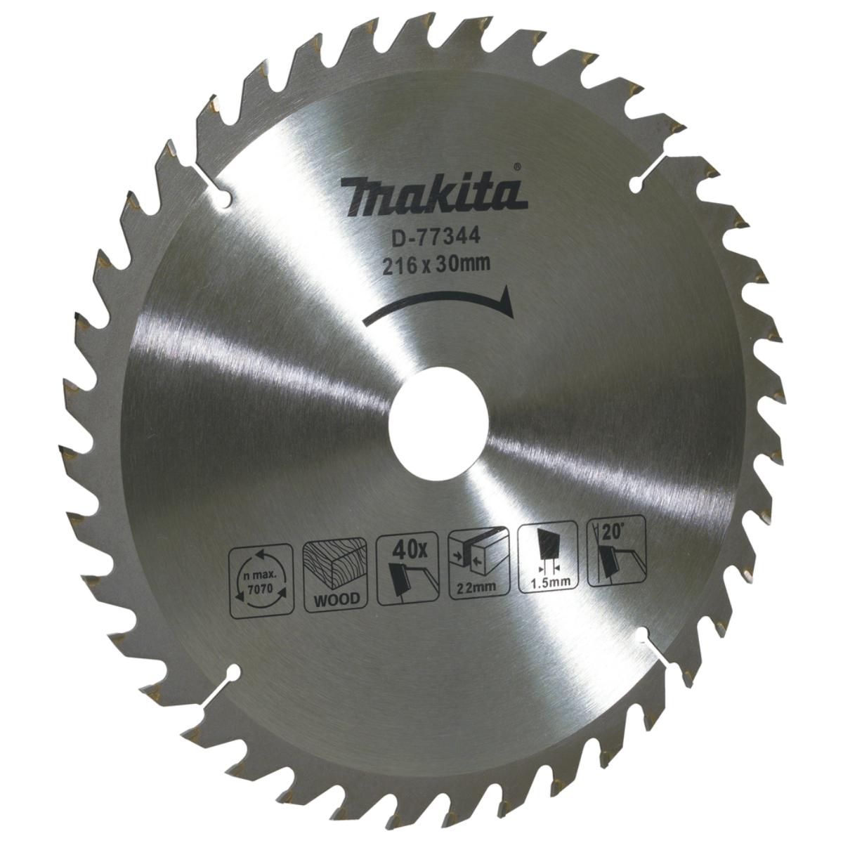 Makita Kreissägeblatt TCT 216x30x40Z 2,2 mm Schnittstärke - TCT - Holz - D-77344