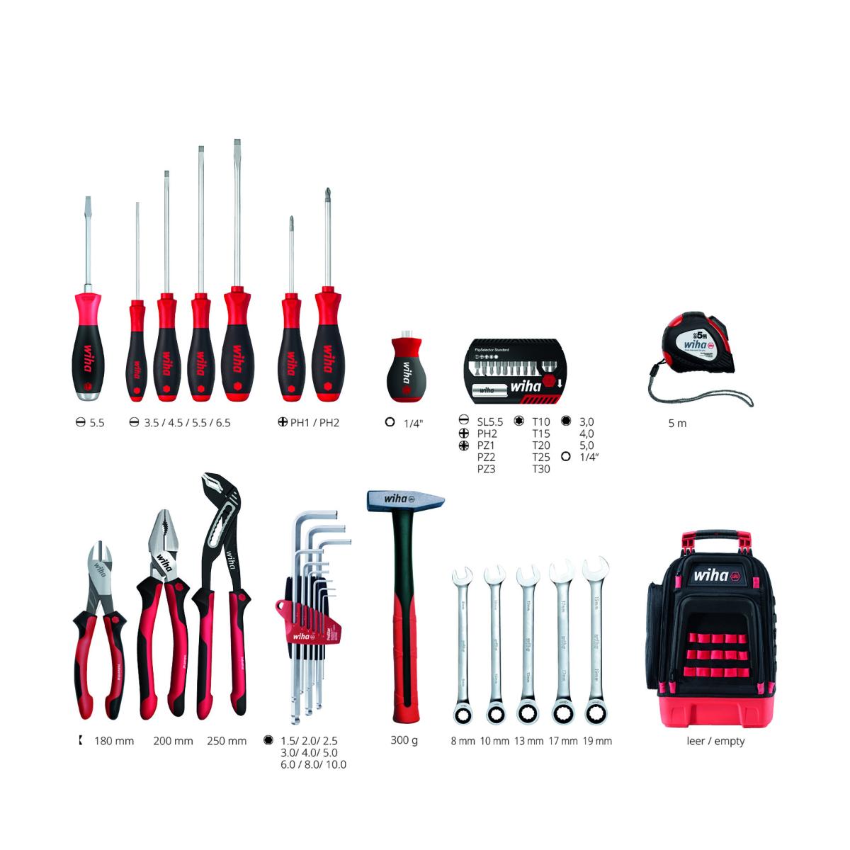 Wiha Werkzeugrucksack mechanic 41-teilges Set
