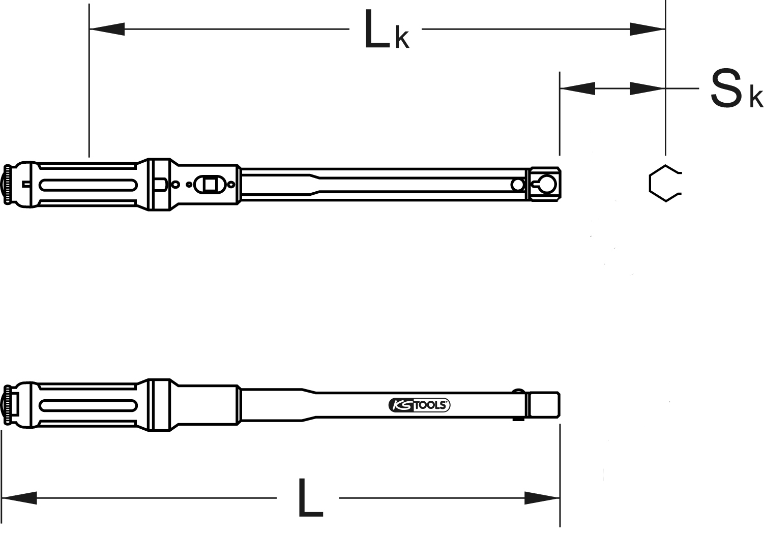 KS Tools 9x12mm ERGOTORQUE®precision Einsteck-Drehmomentschlüssel
