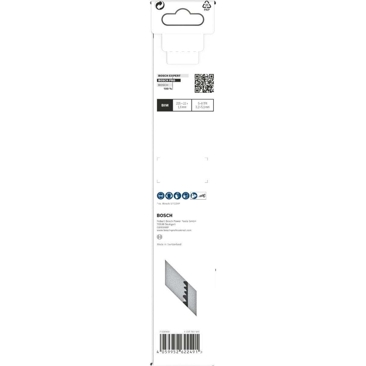 Bosch PRO Multi Material Demolition S1110VF Blatt,1,6 x 22 x 225 mm - 2 Stück