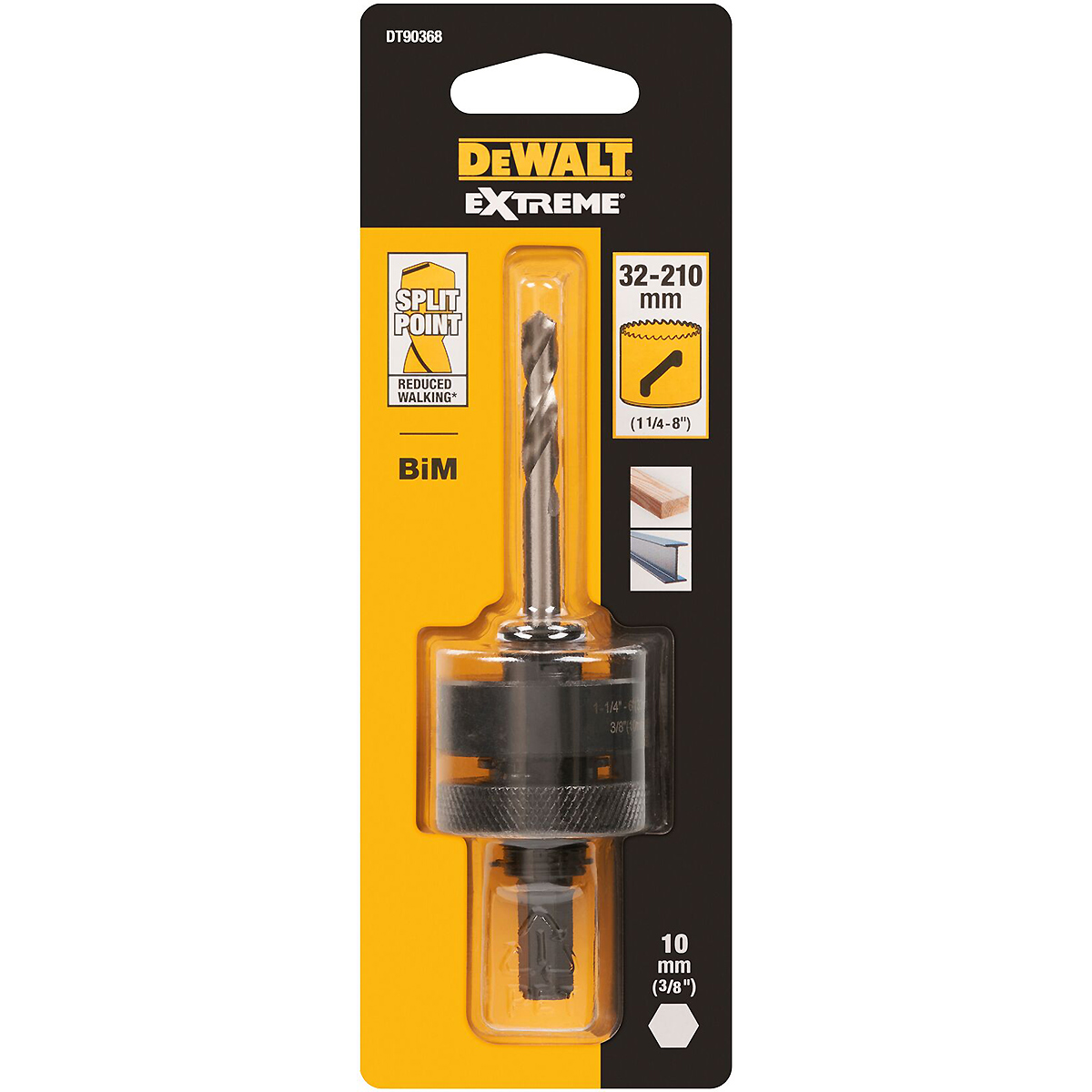 DEWALT Standard-Adapter für Lochsägen 10mm, 32-210mm
