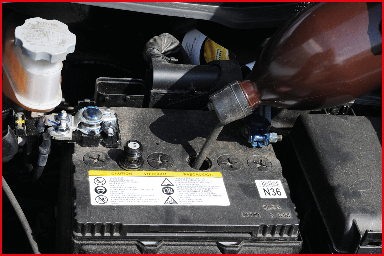 KS Tools Batteriefüllflasche für Batteriesäure