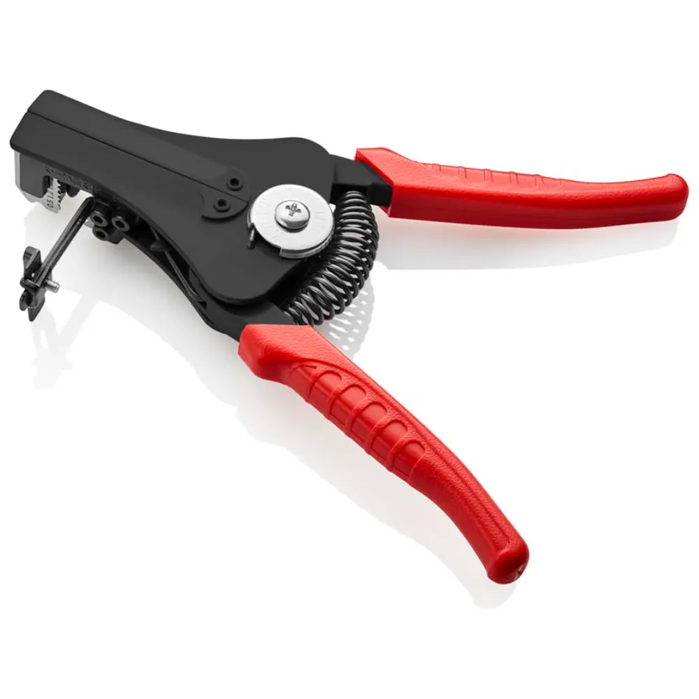 KNIPEX Abisolierzange mit Formmessern mit Kunststoff-Griffhüllen schwarz lackiert 180 mm