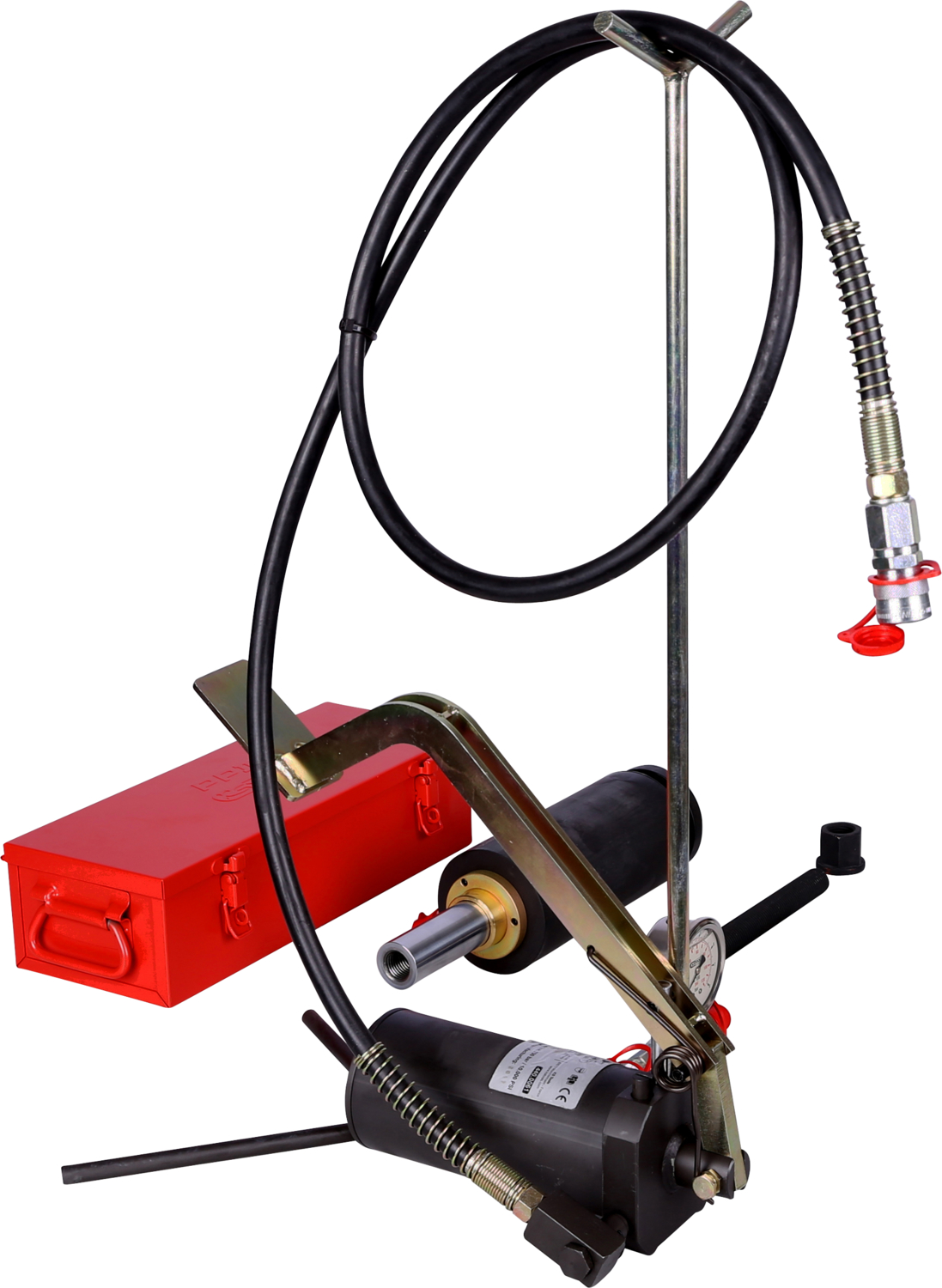 KS Tools Hydraulik-Einheit 32t, mit Hydraulik-Pumpe und Manometer, 11-tlg