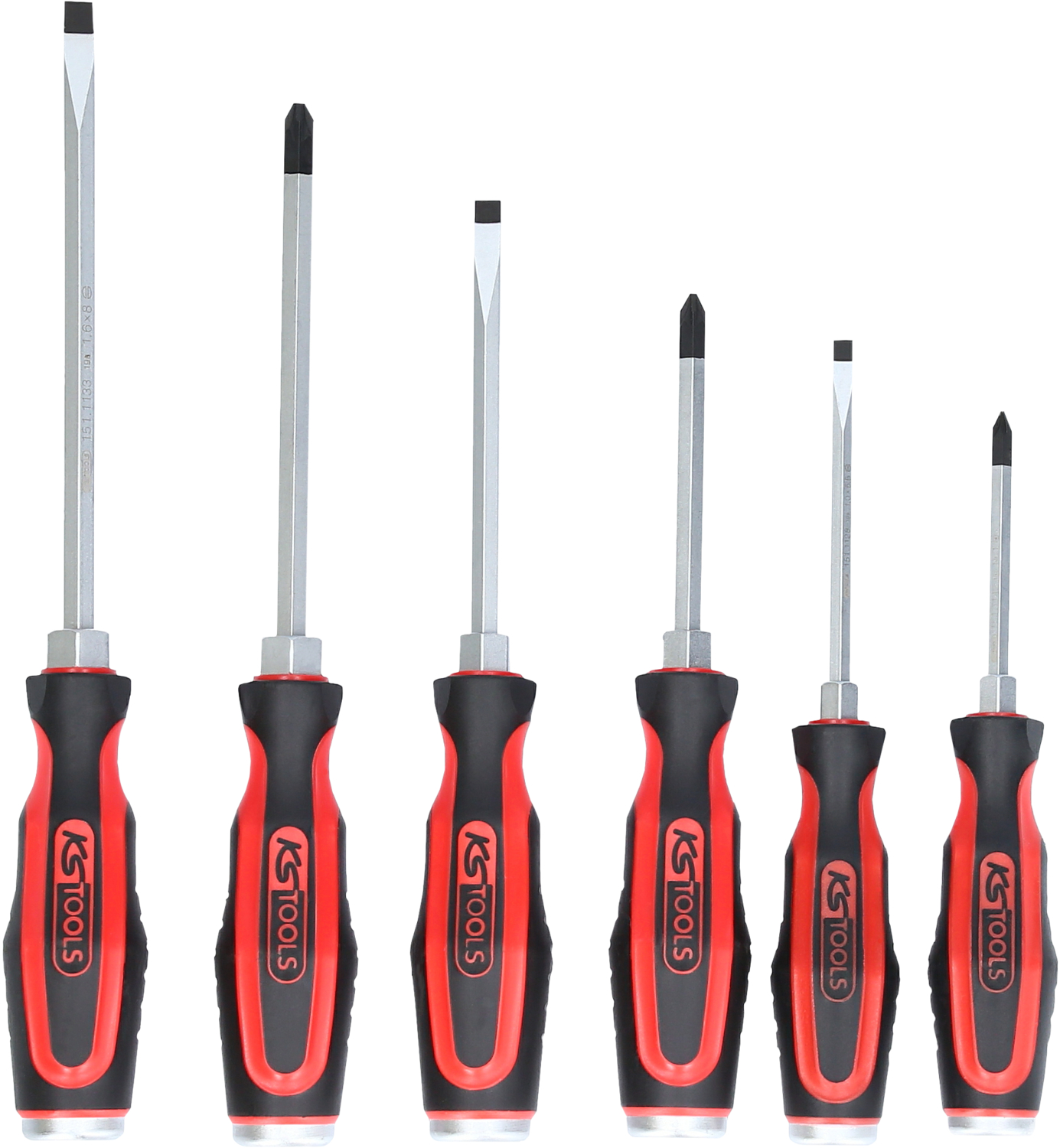 KS Tools ERGOTORQUEmax Schlagkappen-Schraubendreher-Satz, 6-tlg Schlitz, PZ