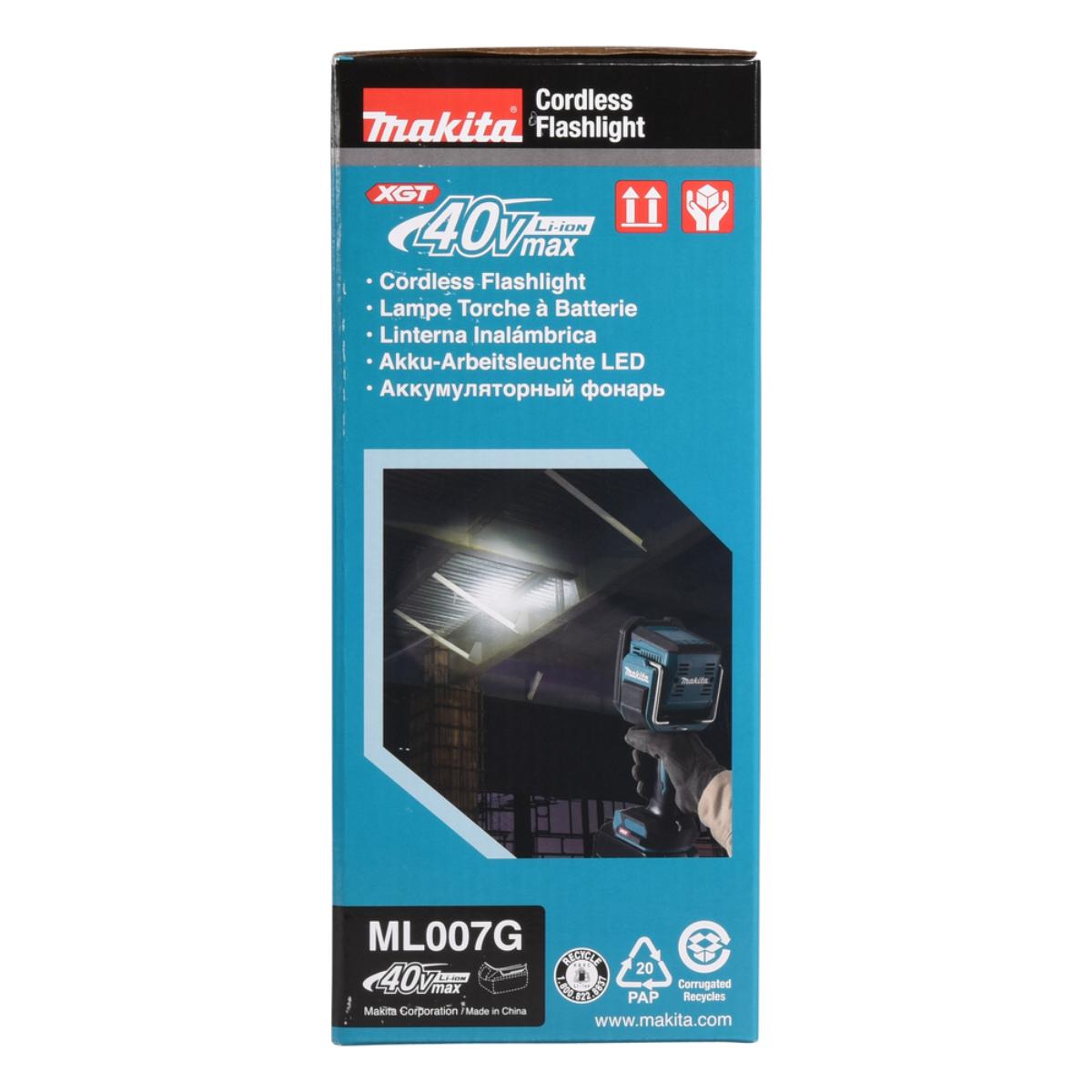 Makita LED-Akku-Handstrahler 40V max. - 82.000 lx - 1.250 lm - ML007G