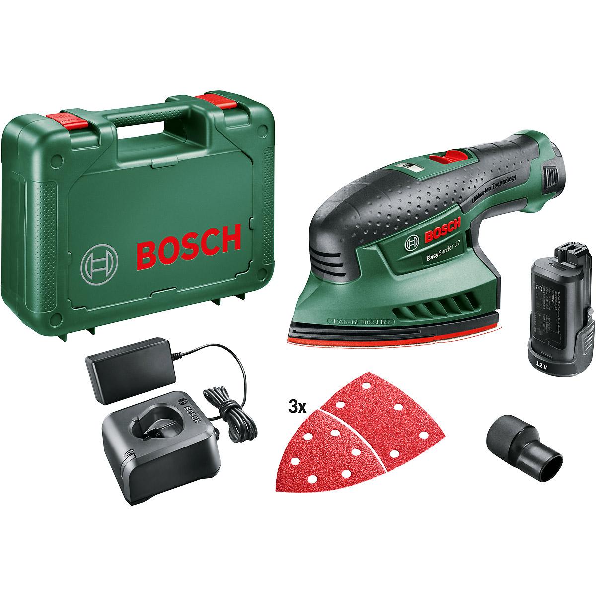 Bosch Akku-Multischleifer EasySander 12, mit 1 x PBA 12V 2.5 Ah Akku