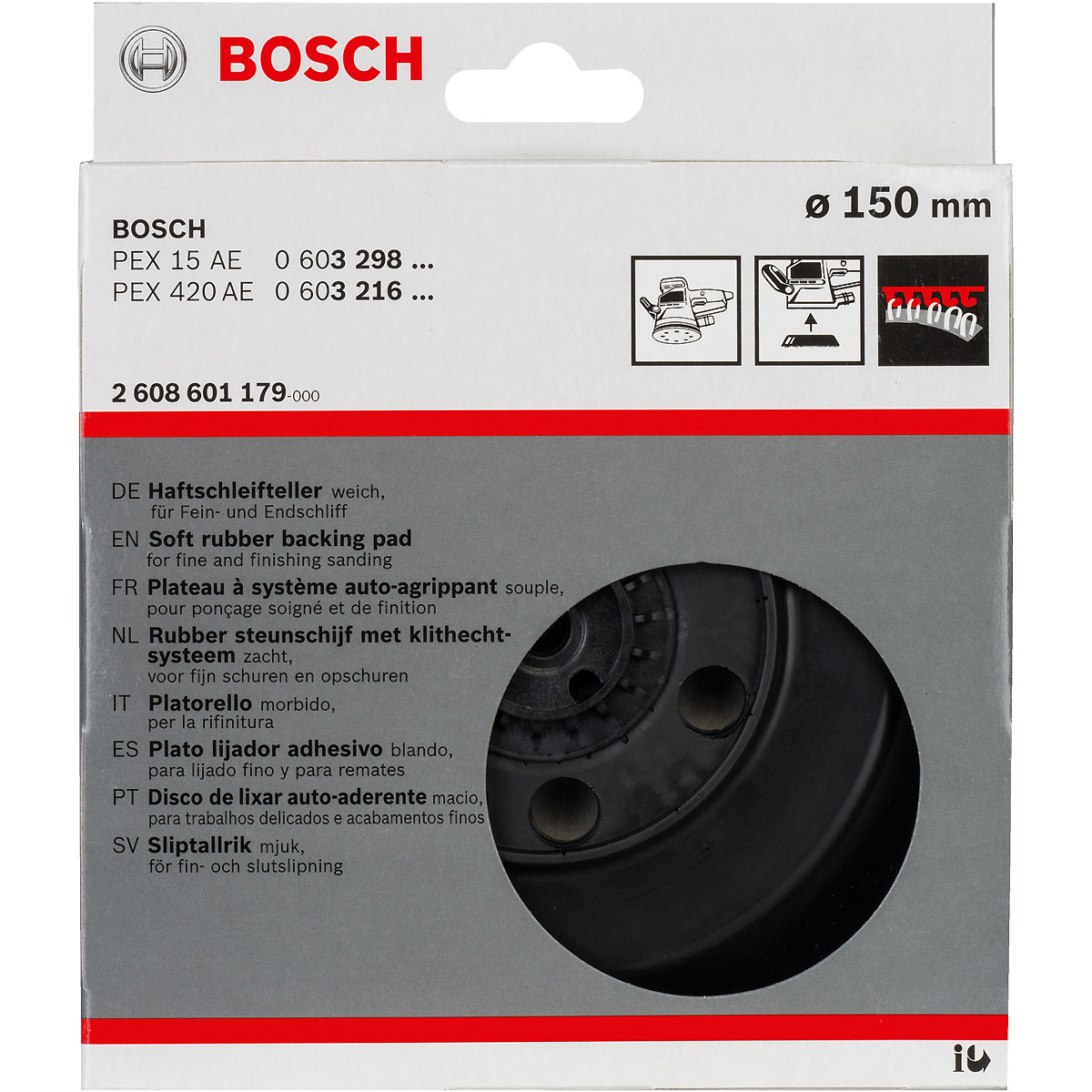 Bosch Schleifteller weich, 150 mm, für PEX 15 und PEX 420 AE