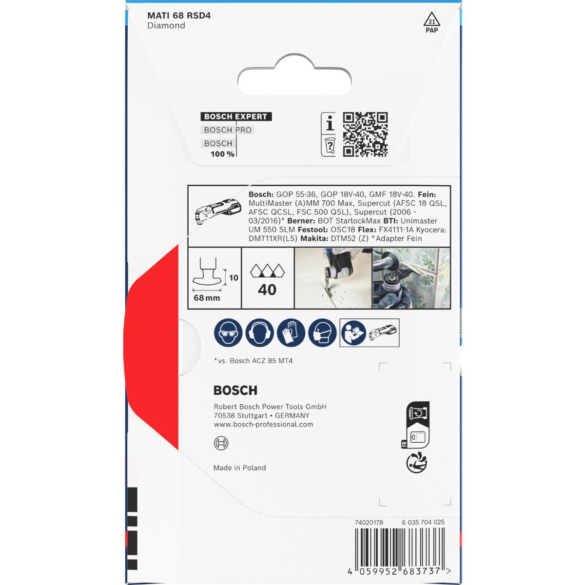 Bosch EXPERT MATI 68 RSD4 Corner Blade, 68 x 10 mm