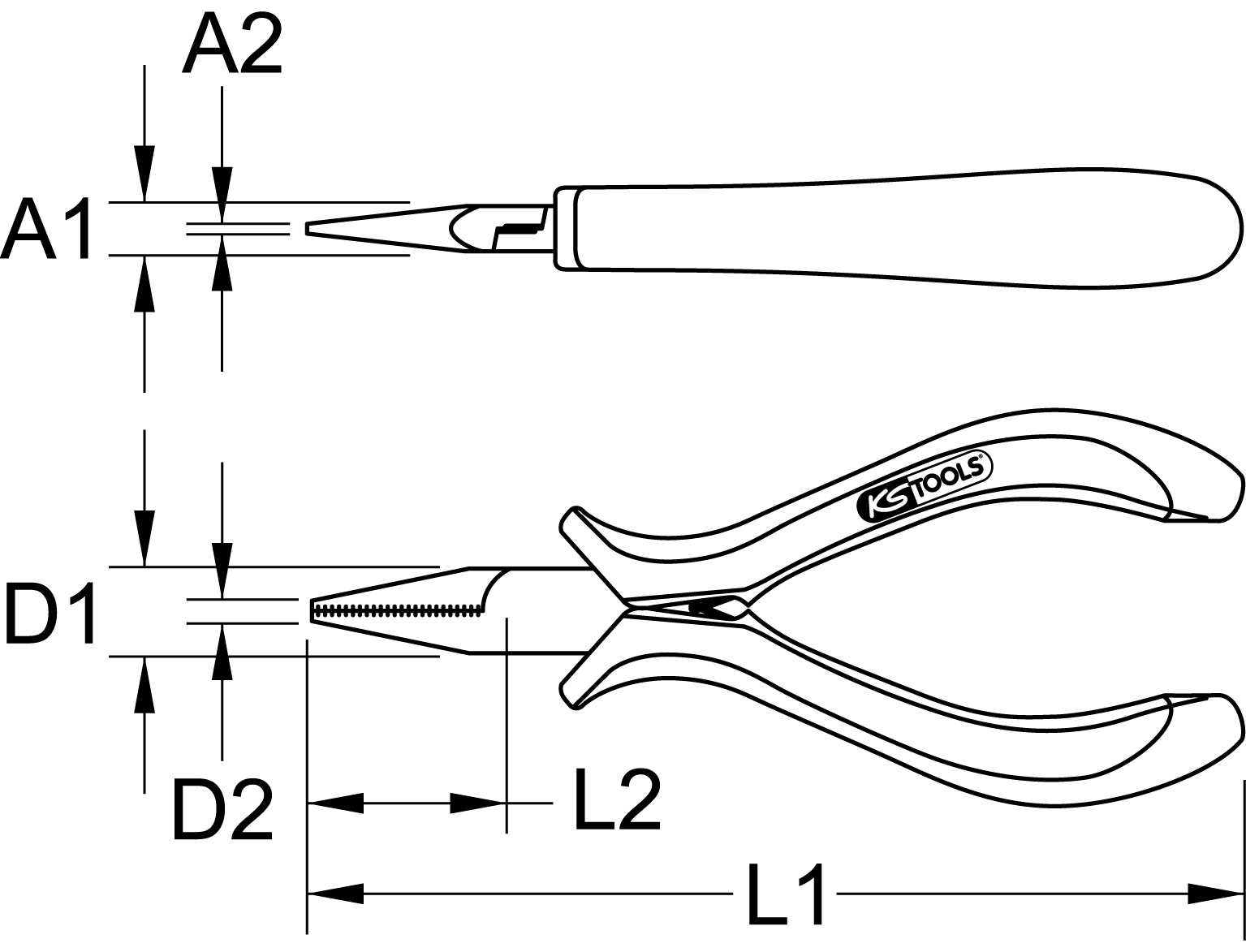 KS Tools ESD Flachzange, 150mm