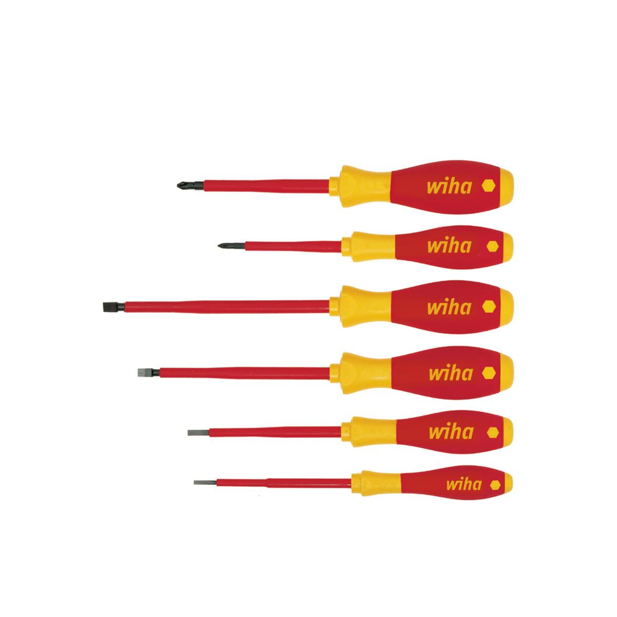 Wiha Schraubendreher Set SoftFinish electric Schlitz, Phillips 6-teilges Set