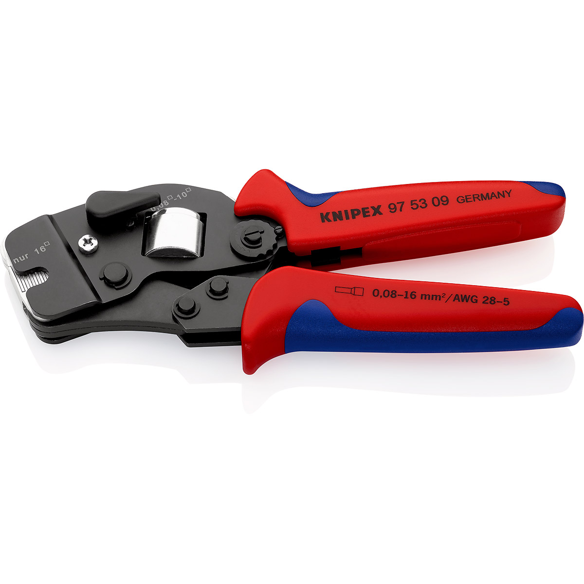 KNIPEX Selbsteinstellende Crimpzange für Aderendhülsen Vierkant-Crimp brüniert