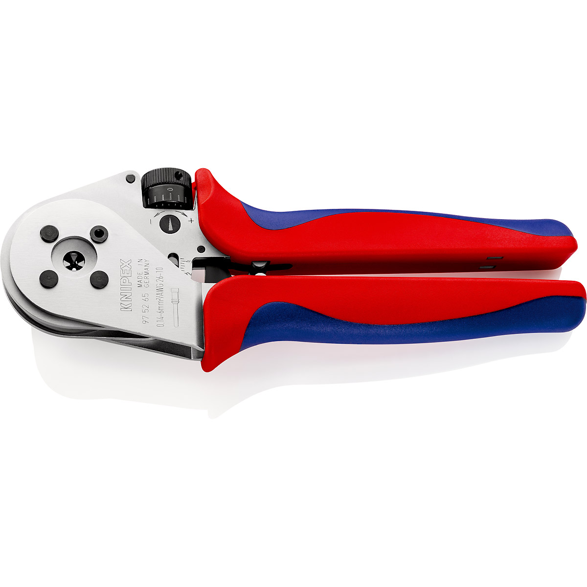 KNIPEX Vierdornpresszange für gedrehte Kontakte 230 mm verchromt mit Mehrkomponenten-Hüllen