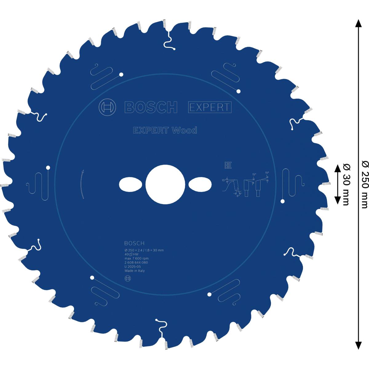 Bosch Kreissägeblatt Expert for Wood ø 250 mm