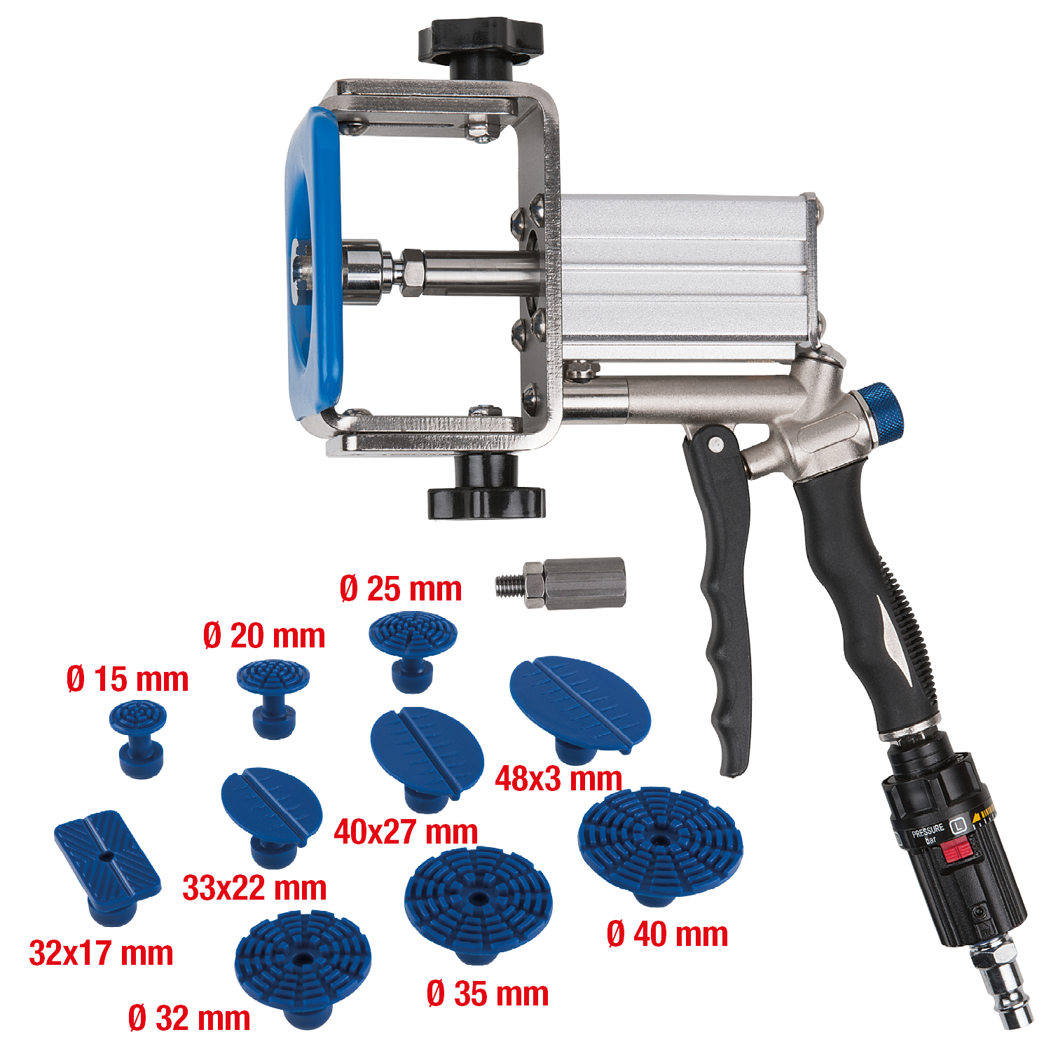 KS Tools Profi-Druckluft-Ausbeul-Auszieher-Satz, 12-tlg