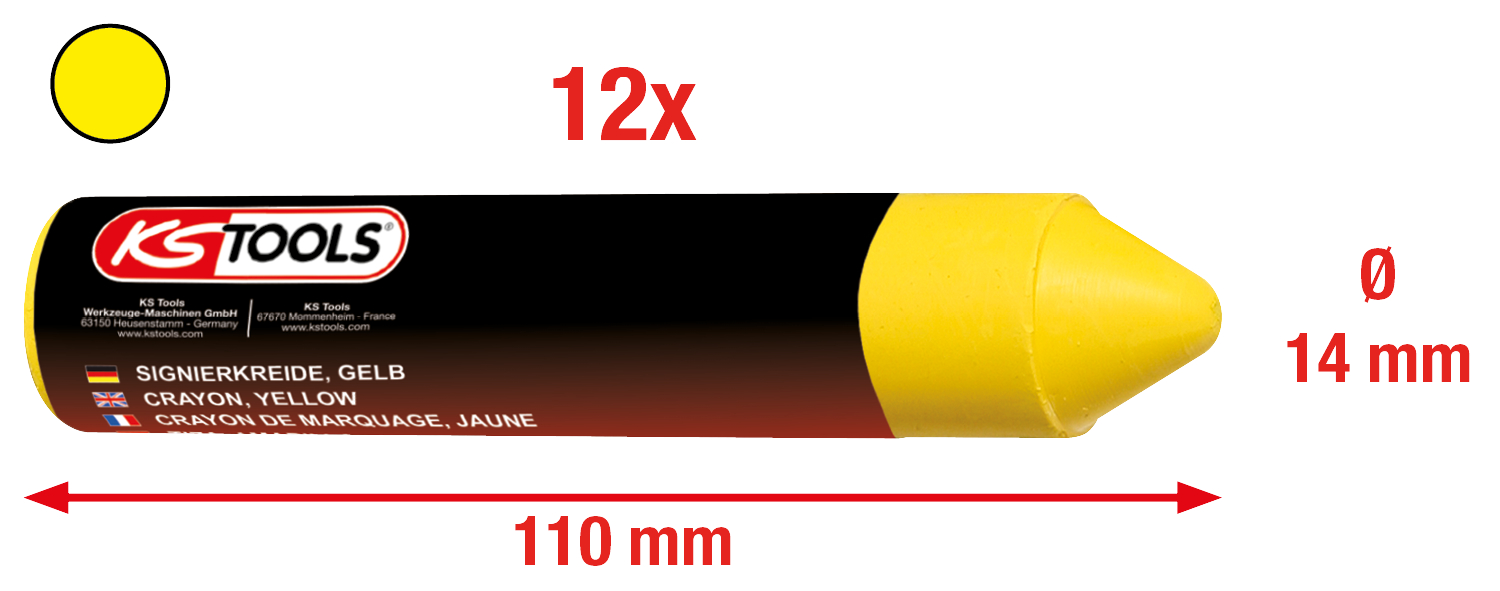 KS Tools Signierkreide, 12er Pack