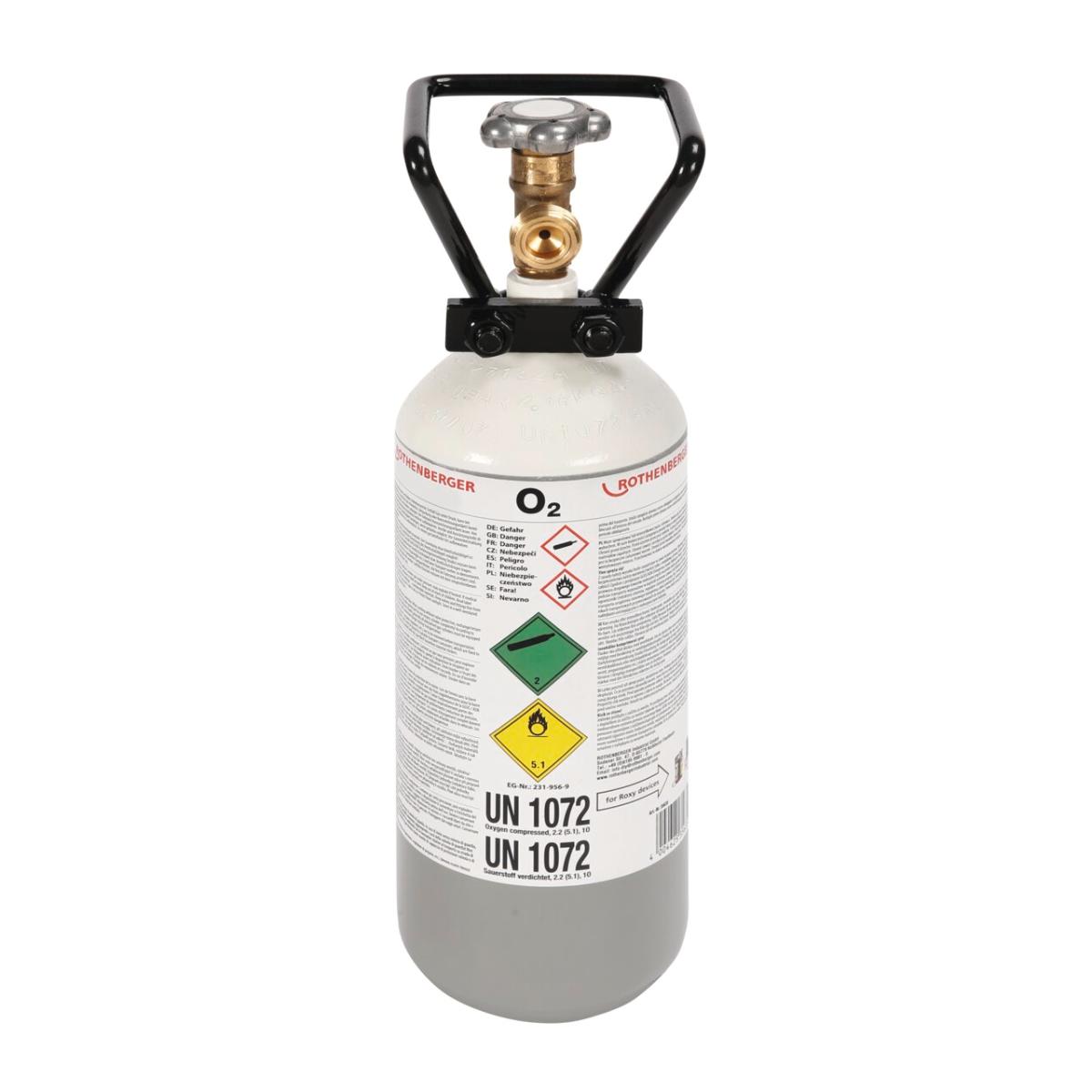 Rothenberger Sauerstoff - Stahlflasche, 2,0l gefüllt
